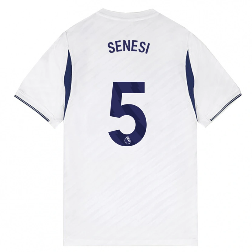 Danxen Mujer Camiseta Marcos Senesi #5 Blanco Rojo Púrpura 1ª Equipación 2026/27 La Camisa