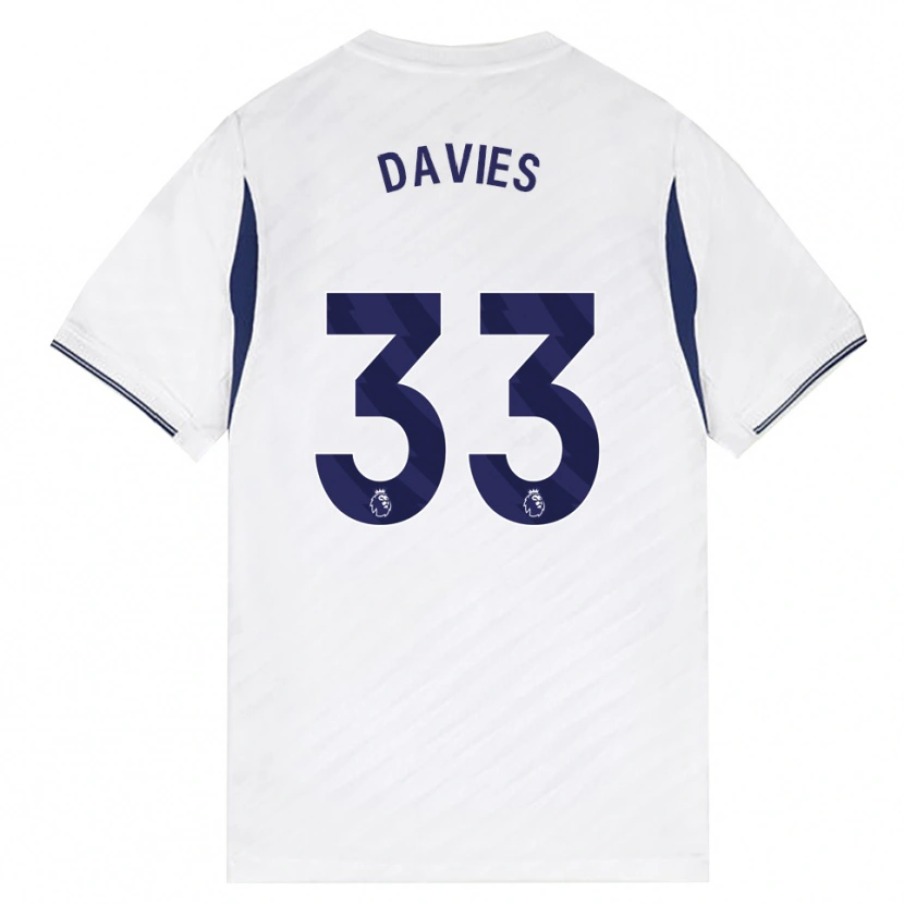 Danxen Mujer Camiseta Ben Davies #33 Blanco Rojo Púrpura 1ª Equipación 2026/27 La Camisa