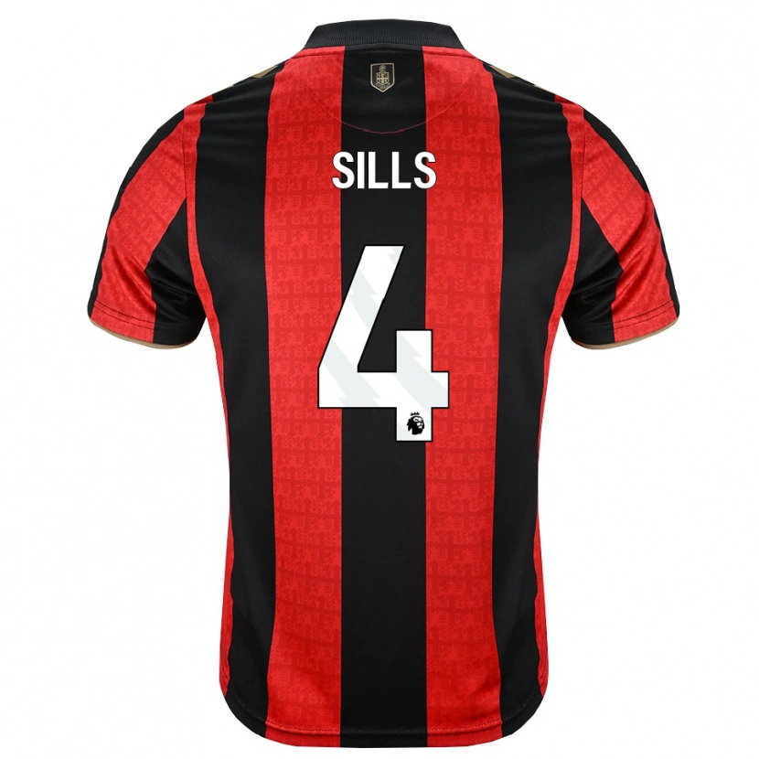 Danxen Mujer Camiseta Ethan Sills #4 Goldenrod Rojo Negro 1ª Equipación 2026/27 La Camisa