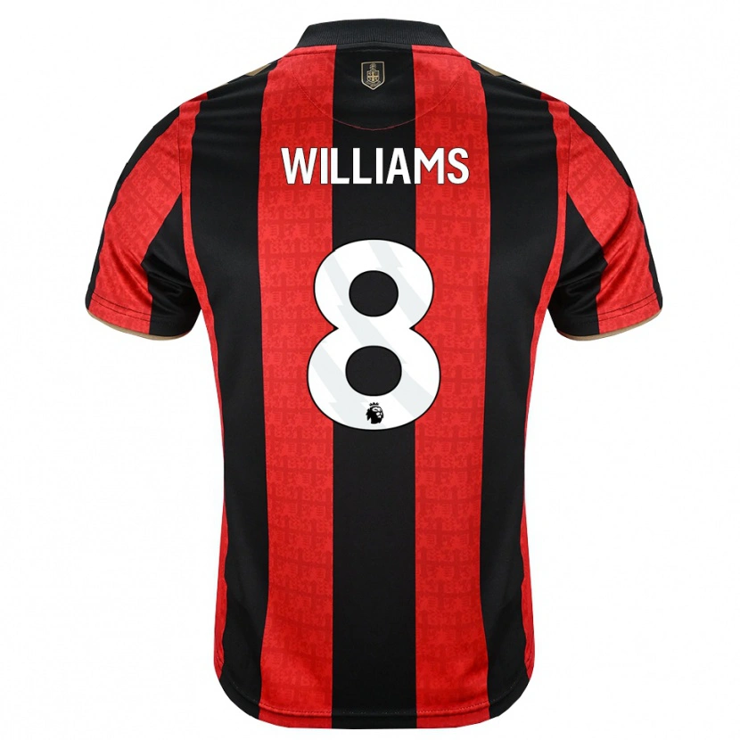 Danxen Mujer Camiseta Phoebe Williams #8 Goldenrod Rojo Negro 1ª Equipación 2026/27 La Camisa
