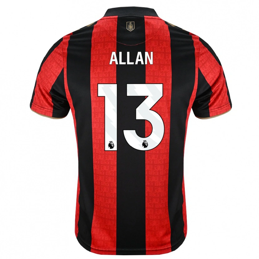 Danxen Mujer Camiseta Mack Allan #13 Goldenrod Rojo Negro 1ª Equipación 2026/27 La Camisa