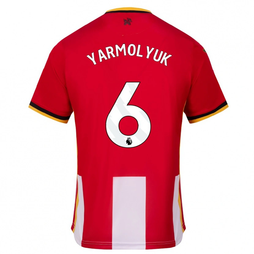 Danxen Mujer Camiseta Yegor Yarmolyuk #6 Amarillo Negro Rojo 1ª Equipación 2026/27 La Camisa