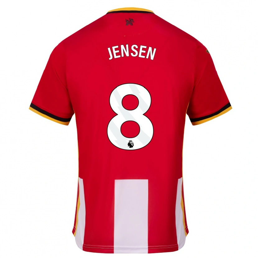 Danxen Mujer Camiseta Mathias Jensen #8 Amarillo Negro Rojo 1ª Equipación 2026/27 La Camisa