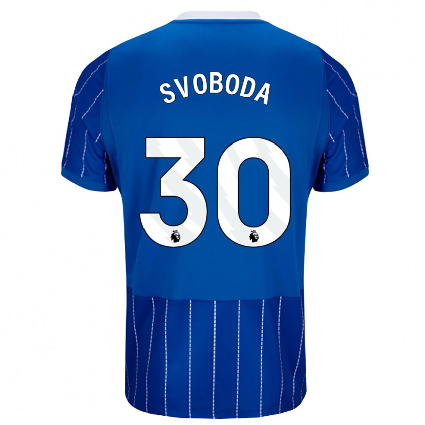 Danxen Mujer Camiseta Michael Svoboda #30 Azulmedio Blanco 1ª Equipación 2026/27 La Camisa