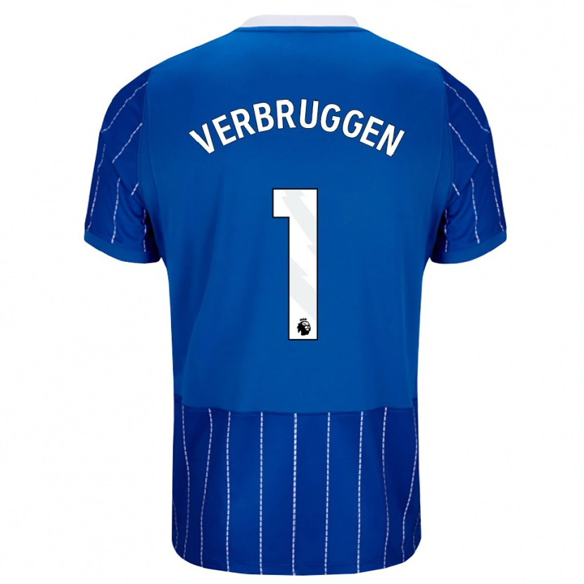 Danxen Mujer Camiseta Bart Verbruggen #1 Azulmedio Blanco 1ª Equipación 2026/27 La Camisa