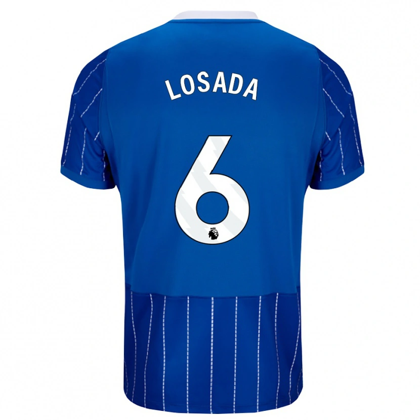 Danxen Mujer Camiseta Vicky Losada #6 Azulmedio Blanco 1ª Equipación 2026/27 La Camisa