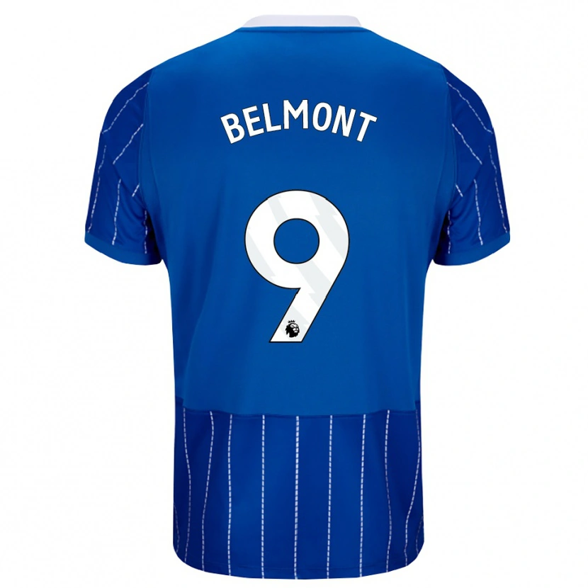 Danxen Mujer Camiseta Joe Belmont #9 Azulmedio Blanco 1ª Equipación 2026/27 La Camisa