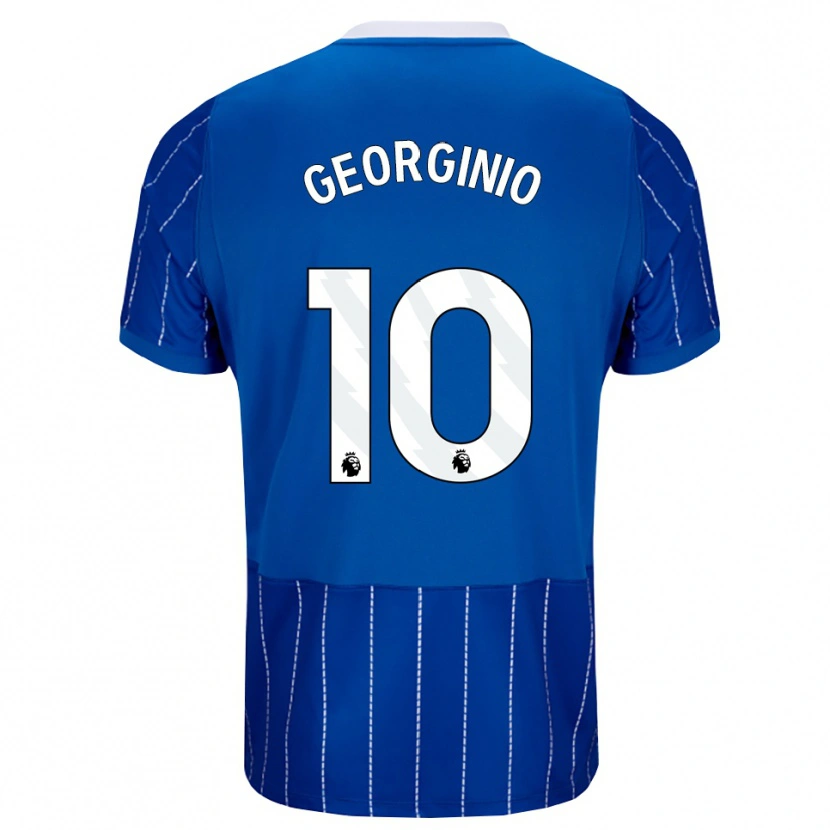 Danxen Mujer Camiseta Georginio Rutter #10 Azulmedio Blanco 1ª Equipación 2026/27 La Camisa