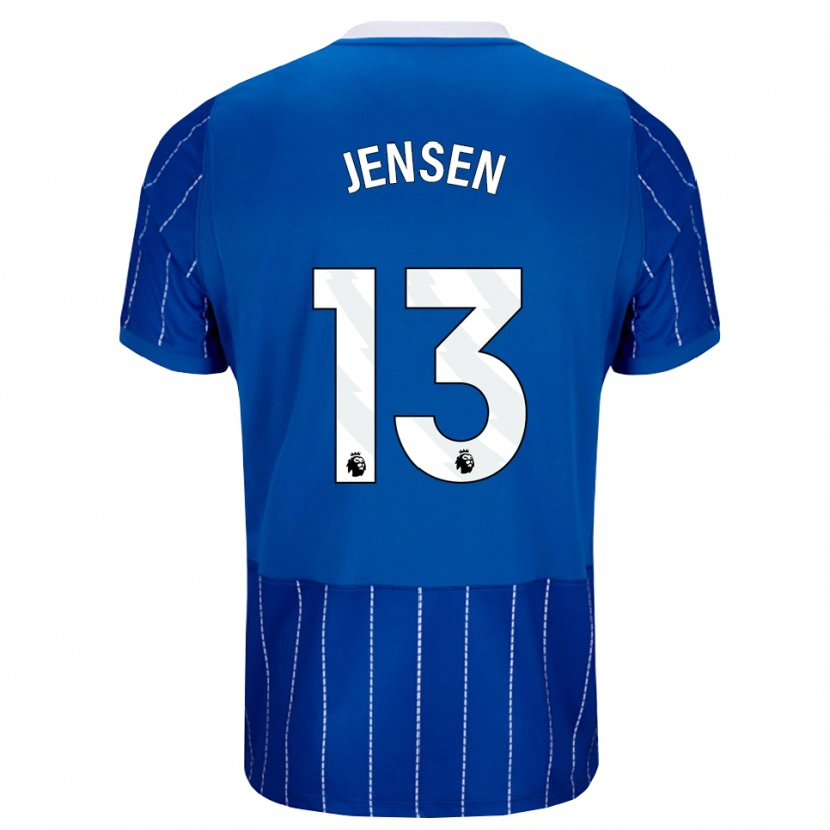 Danxen Mujer Camiseta Sebastian Jensen #13 Azulmedio Blanco 1ª Equipación 2026/27 La Camisa