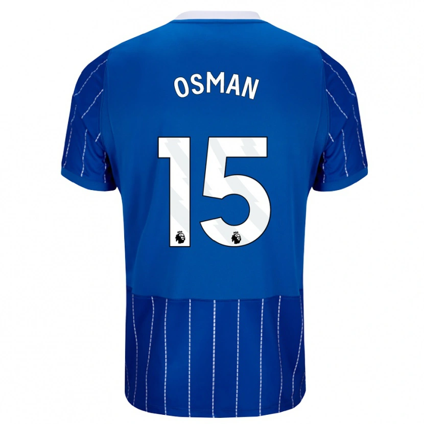 Danxen Mujer Camiseta Ibrahim Osman #15 Azulmedio Blanco 1ª Equipación 2026/27 La Camisa