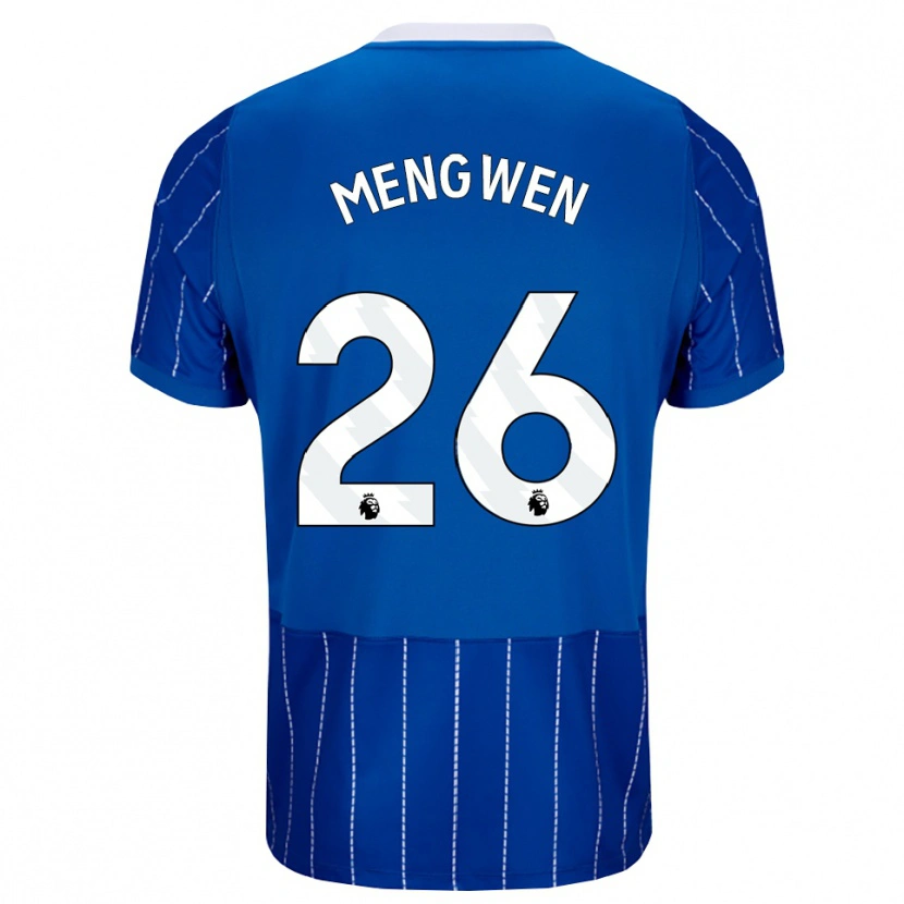 Danxen Mujer Camiseta Li Mengwen #26 Azulmedio Blanco 1ª Equipación 2026/27 La Camisa