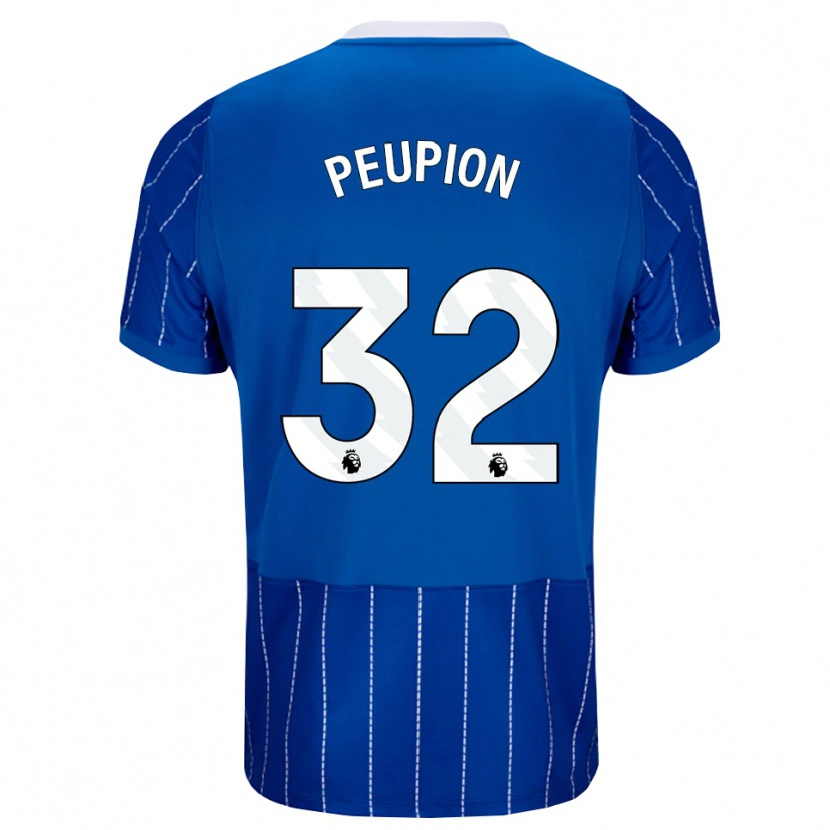 Danxen Mujer Camiseta Cameron Peupion #32 Azulmedio Blanco 1ª Equipación 2026/27 La Camisa