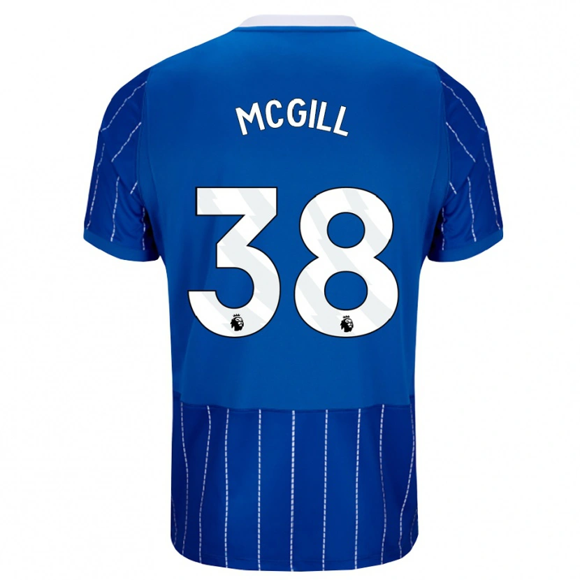 Danxen Mujer Camiseta Tom Mcgill #38 Azulmedio Blanco 1ª Equipación 2026/27 La Camisa