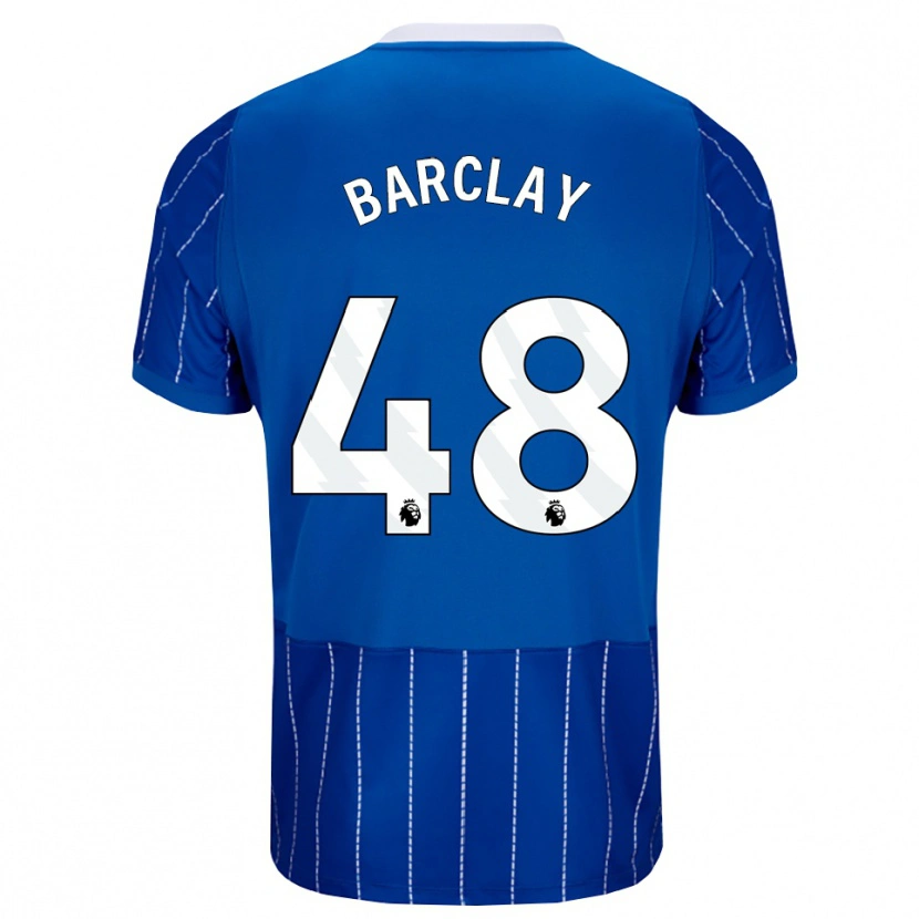 Danxen Mujer Camiseta Ben Barclay #48 Azulmedio Blanco 1ª Equipación 2026/27 La Camisa