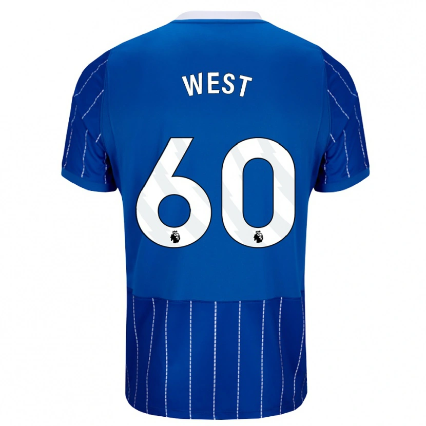 Danxen Mujer Camiseta Aidan West #60 Azulmedio Blanco 1ª Equipación 2026/27 La Camisa