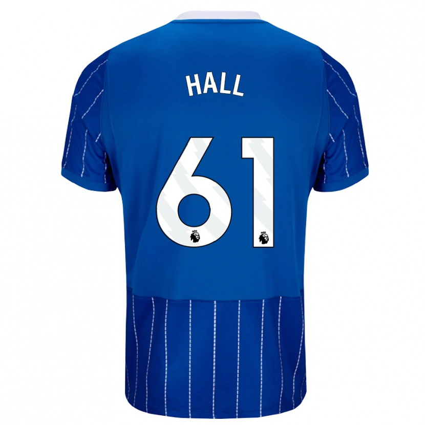 Danxen Mujer Camiseta Steven Hall #61 Azulmedio Blanco 1ª Equipación 2026/27 La Camisa