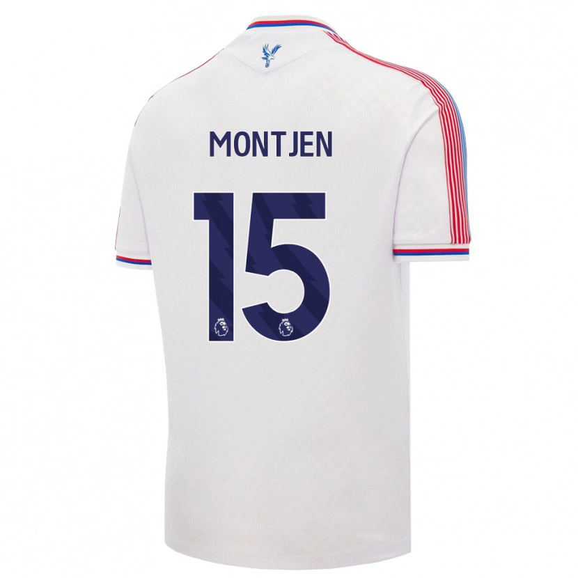 Danxen Mujer Camiseta David Angibeaud #15 Blanco Rojo Azul 1ª Equipación 2026/27 La Camisa