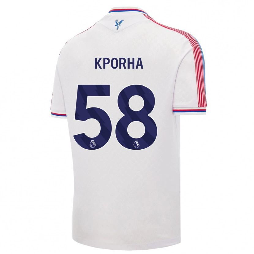 Danxen Mujer Camiseta Caleb Kporha #58 Blanco Rojo Azul 1ª Equipación 2026/27 La Camisa