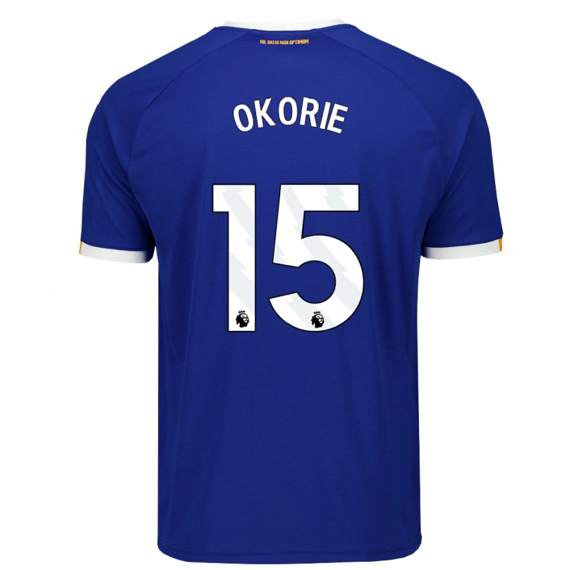 Danxen Mujer Camiseta Levi Okorie #15 Azul Blanco Amarillo 1ª Equipación 2026/27 La Camisa