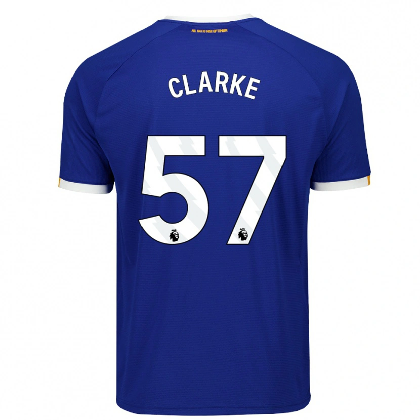 Danxen Mujer Camiseta Justin Clarke #57 Azul Blanco Amarillo 1ª Equipación 2026/27 La Camisa