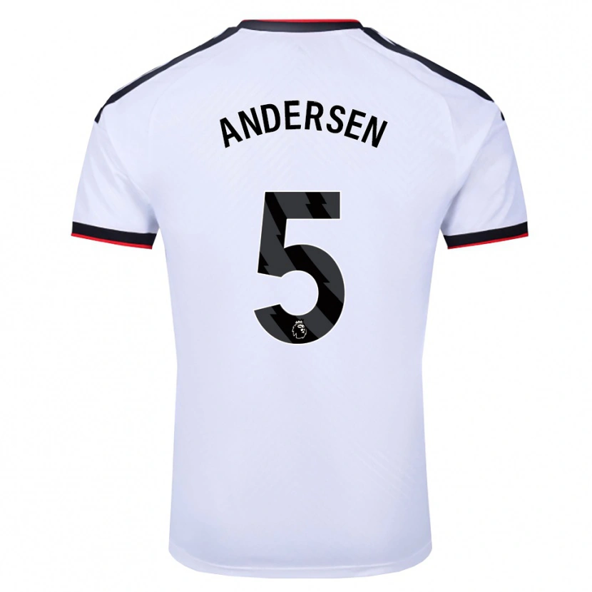 Danxen Mujer Camiseta Joachim Andersen #5 Blanco Negro Rojo 1ª Equipación 2026/27 La Camisa