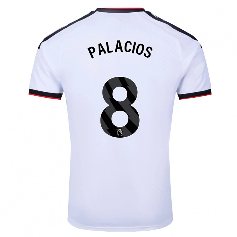 Danxen Mujer Camiseta César Palacios #8 Blanco Negro Rojo 1ª Equipación 2026/27 La Camisa
