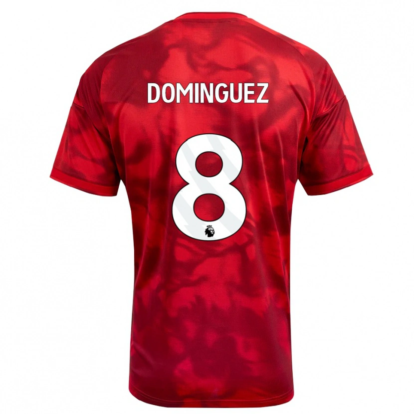 Danxen Mujer Camiseta Nicolás Domínguez #8 Carmesí Blanco 1ª Equipación 2026/27 La Camisa