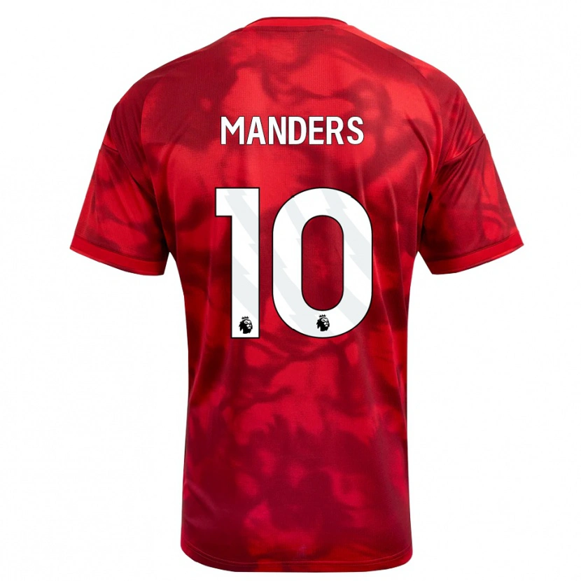 Danxen Mujer Camiseta Holly Manders #10 Carmesí Blanco 1ª Equipación 2026/27 La Camisa
