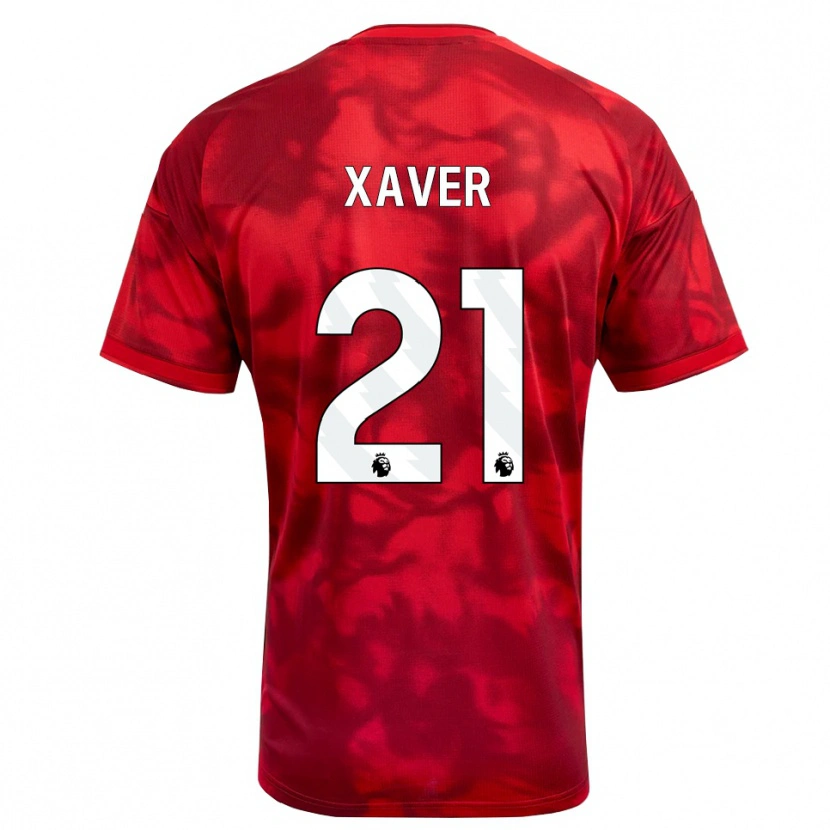 Danxen Mujer Camiseta Xaver Schlager #21 Carmesí Blanco 1ª Equipación 2026/27 La Camisa