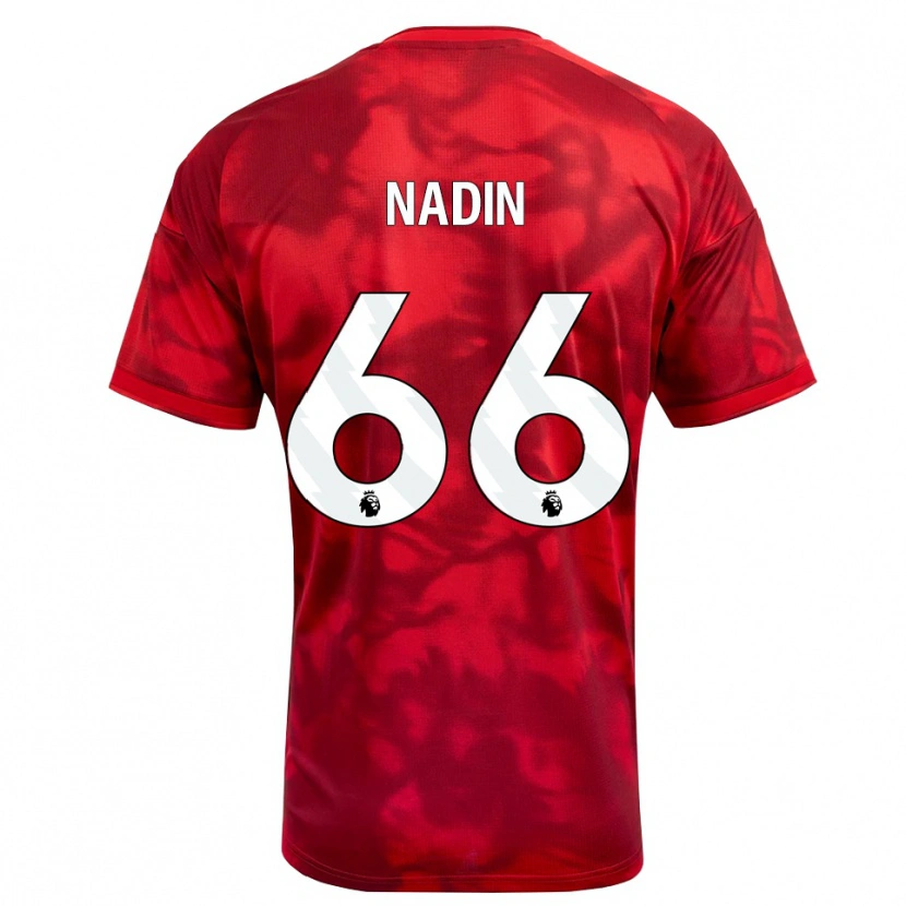 Danxen Mujer Camiseta Jack Nadin #66 Carmesí Blanco 1ª Equipación 2026/27 La Camisa