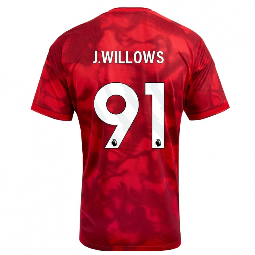 Danxen Mujer Camiseta Jordan Willows #91 Carmesí Blanco 1ª Equipación 2026/27 La Camisa