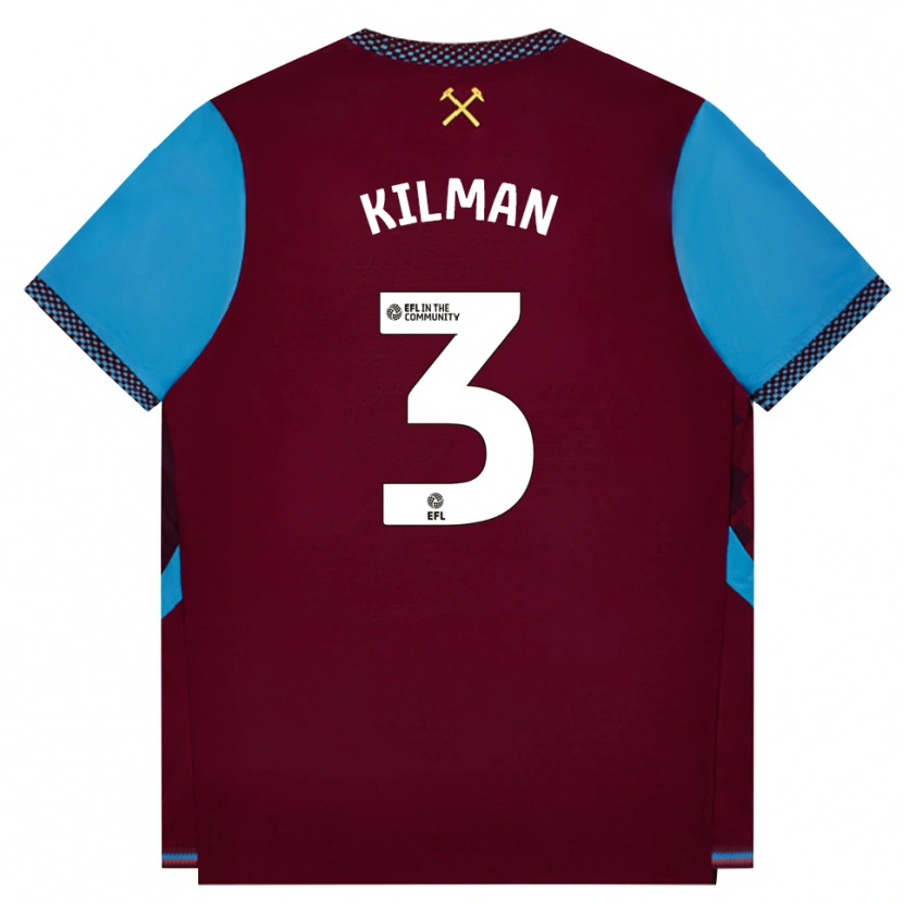 Danxen Mujer Camiseta Maximilian Kilman #3 Borgoña Azulaciano 1ª Equipación 2026/27 La Camisa