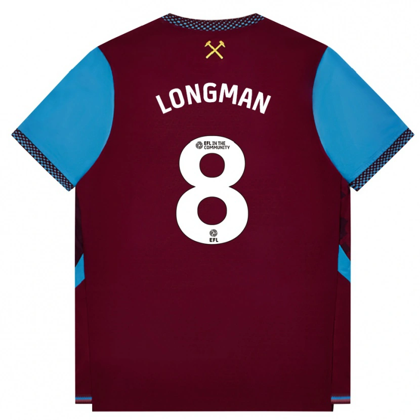 Danxen Mujer Camiseta Jude Longman #8 Borgoña Azulaciano 1ª Equipación 2026/27 La Camisa