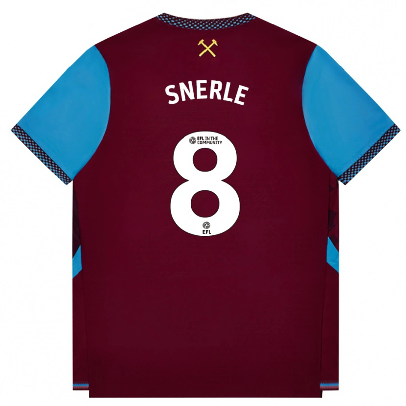 Danxen Mujer Camiseta Emma Snerle #8 Borgoña Azulaciano 1ª Equipación 2026/27 La Camisa