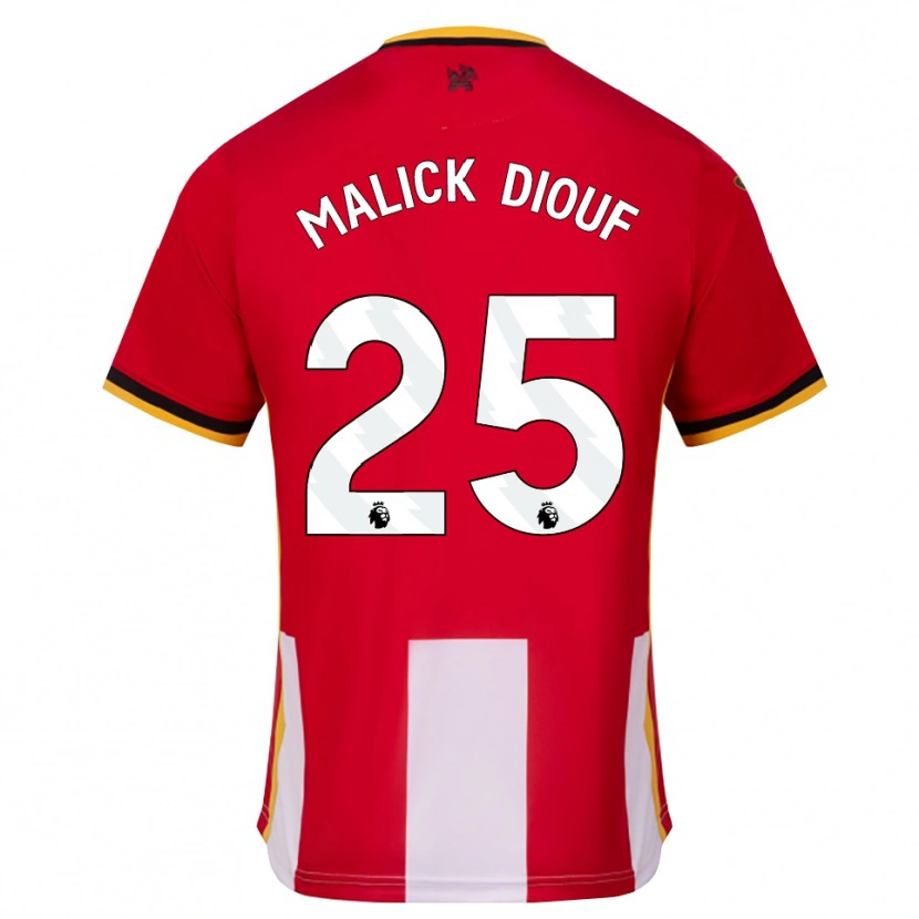 Danxen Mujer Camiseta El Hadji Malick Diouf #25 Amarillo Negro Rojo 1ª Equipación 2026/27 La Camisa