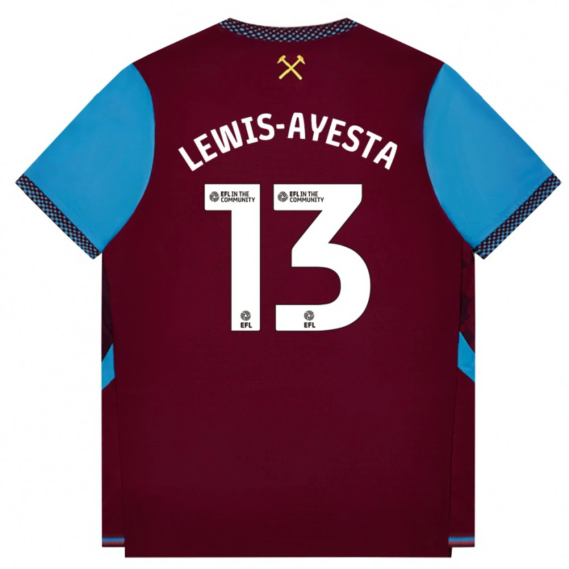 Danxen Mujer Camiseta Felix Lewis-Ayesta #13 Borgoña Azulaciano 1ª Equipación 2026/27 La Camisa