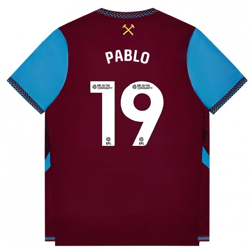 Danxen Mujer Camiseta Pablo Felipe Pereira De Jesus #19 Borgoña Azulaciano 1ª Equipación 2026/27 La Camisa