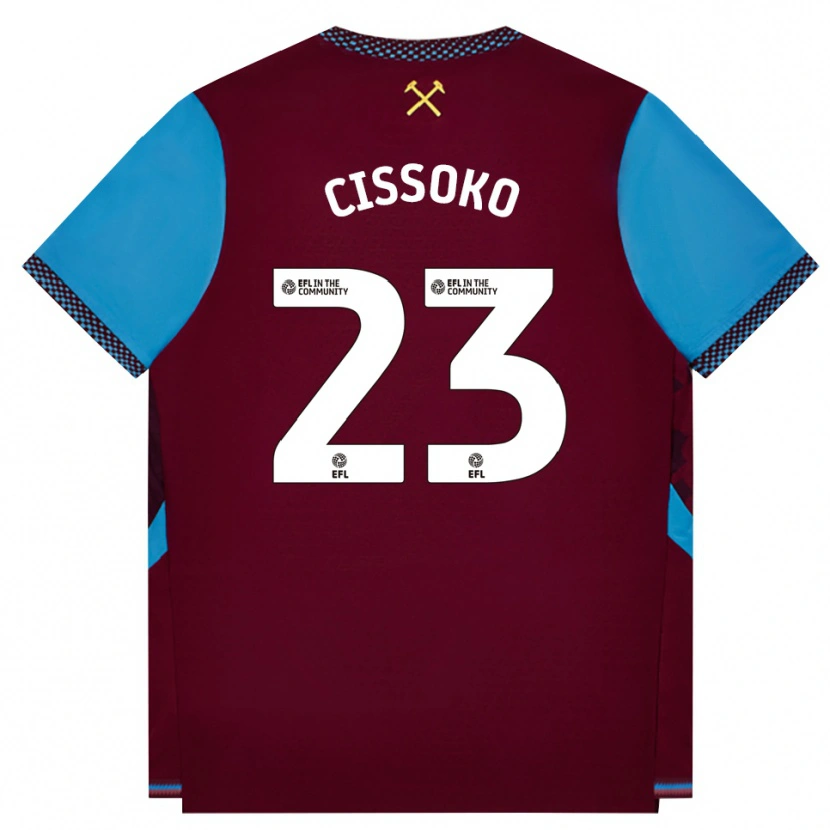 Danxen Mujer Camiseta Hawa Cissoko #23 Borgoña Azulaciano 1ª Equipación 2026/27 La Camisa