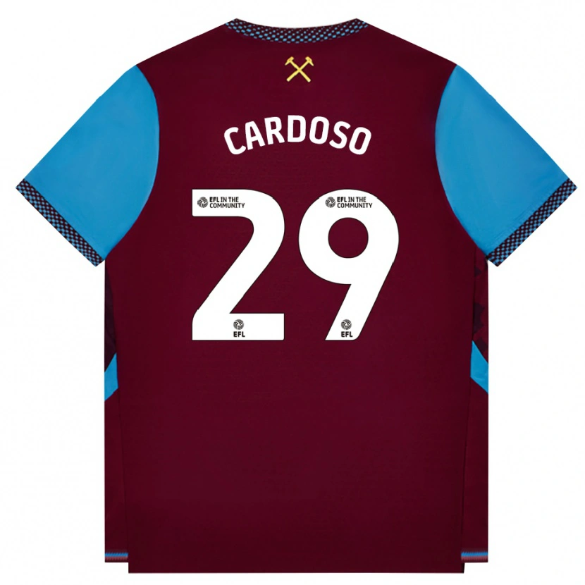 Danxen Mujer Camiseta Goncalo Cardoso #29 Borgoña Azulaciano 1ª Equipación 2026/27 La Camisa