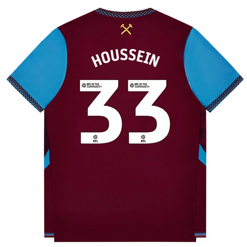 Danxen Mujer Camiseta Halle Houssein #33 Borgoña Azulaciano 1ª Equipación 2026/27 La Camisa