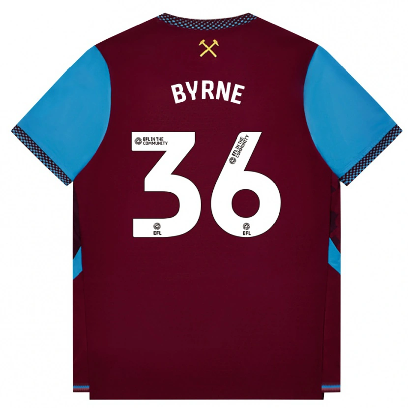 Danxen Mujer Camiseta Reece Byrne #36 Borgoña Azulaciano 1ª Equipación 2026/27 La Camisa
