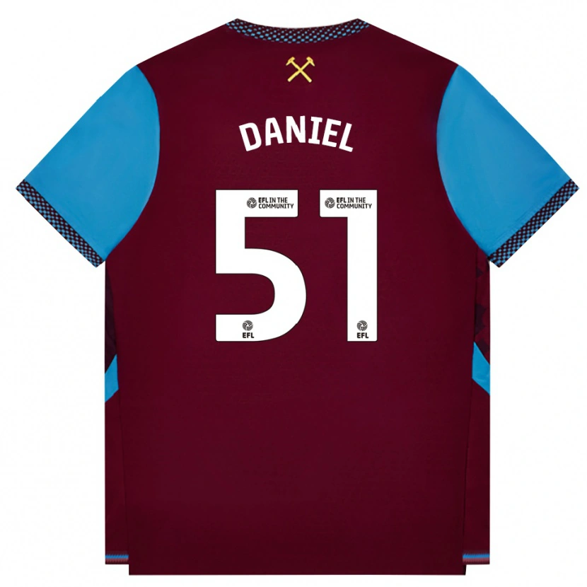 Danxen Mujer Camiseta Daniel Chesters #51 Borgoña Azulaciano 1ª Equipación 2026/27 La Camisa
