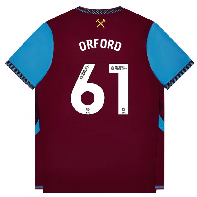 Danxen Mujer Camiseta Lewis Orford #61 Borgoña Azulaciano 1ª Equipación 2026/27 La Camisa