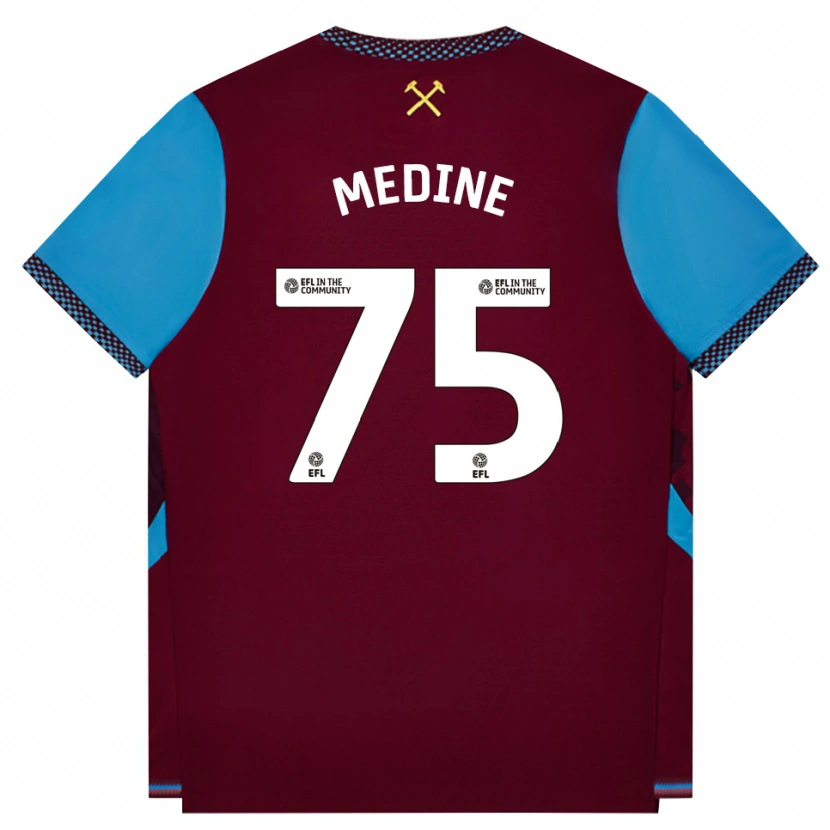 Danxen Mujer Camiseta Jethro Medine #75 Borgoña Azulaciano 1ª Equipación 2026/27 La Camisa