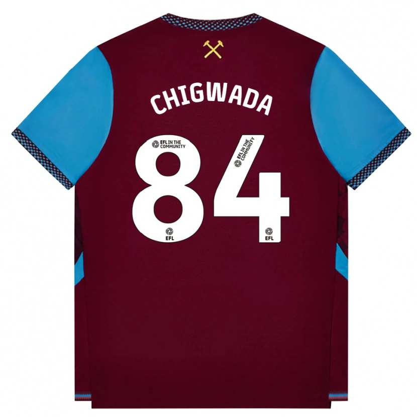 Danxen Mujer Camiseta David Chigwada #84 Borgoña Azulaciano 1ª Equipación 2026/27 La Camisa