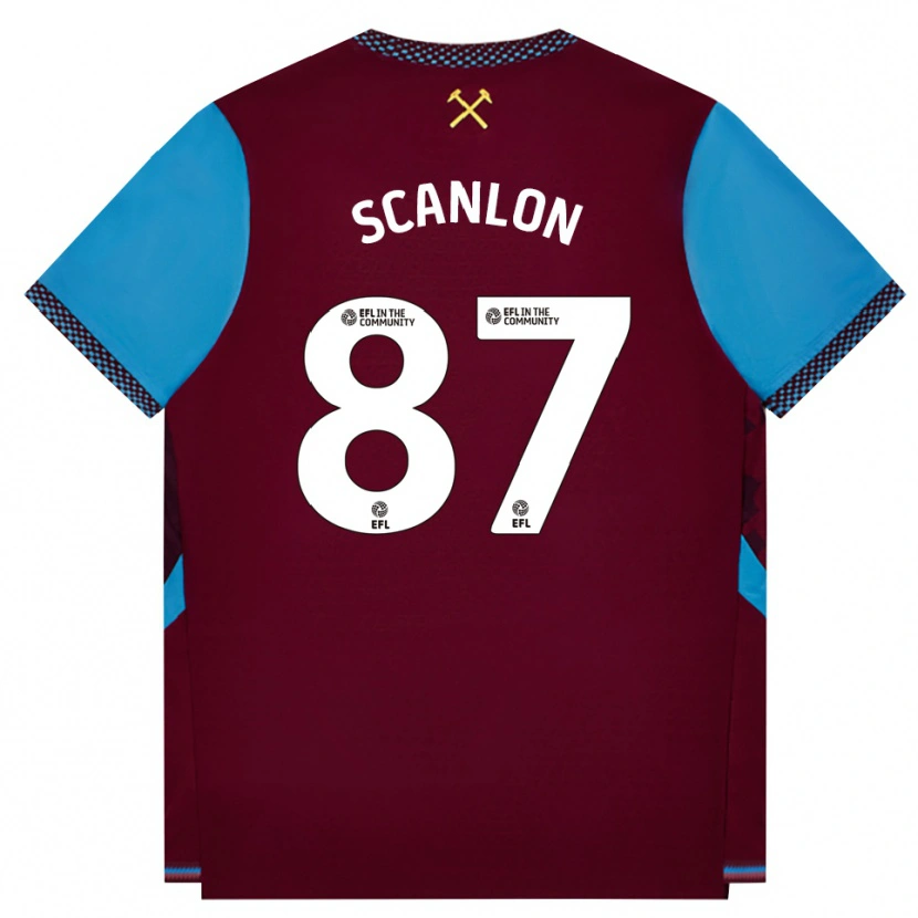 Danxen Mujer Camiseta Joe Scanlon #87 Borgoña Azulaciano 1ª Equipación 2026/27 La Camisa