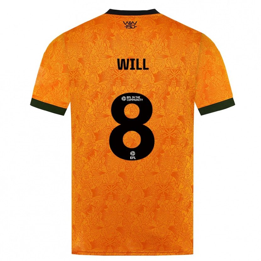 Danxen Mujer Camiseta Merrick Will #8 Naranja Negro 1ª Equipación 2026/27 La Camisa