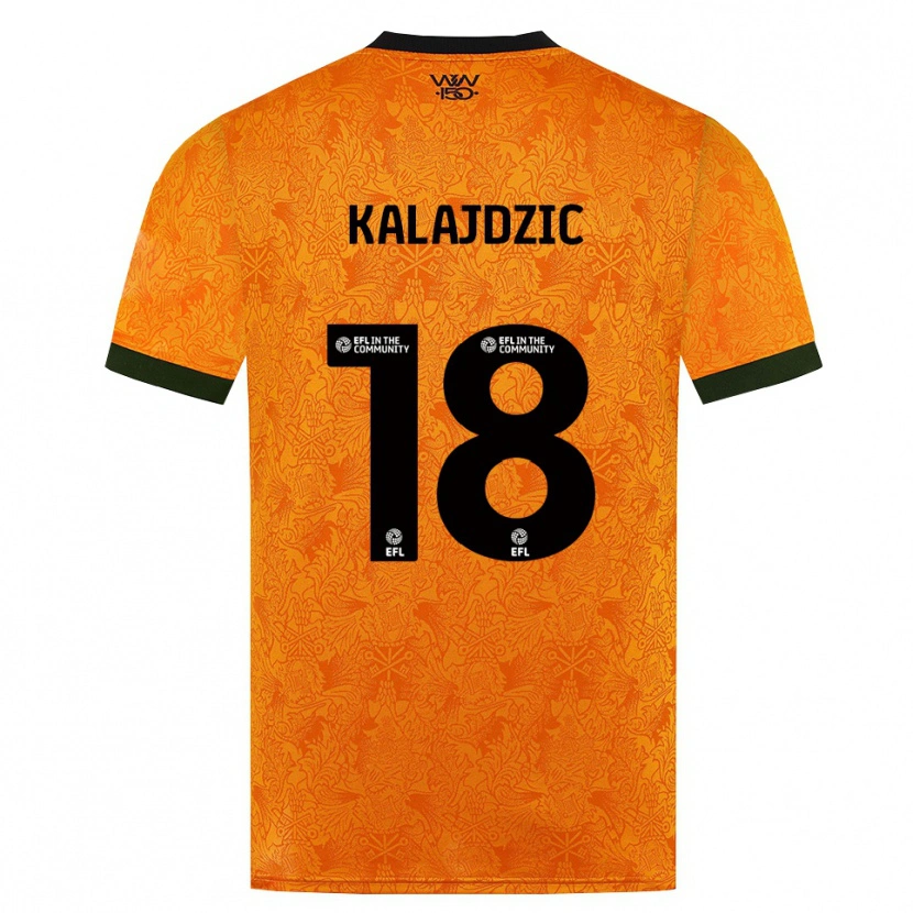 Danxen Mujer Camiseta Sasa Kalajdzic #18 Naranja Negro 1ª Equipación 2026/27 La Camisa