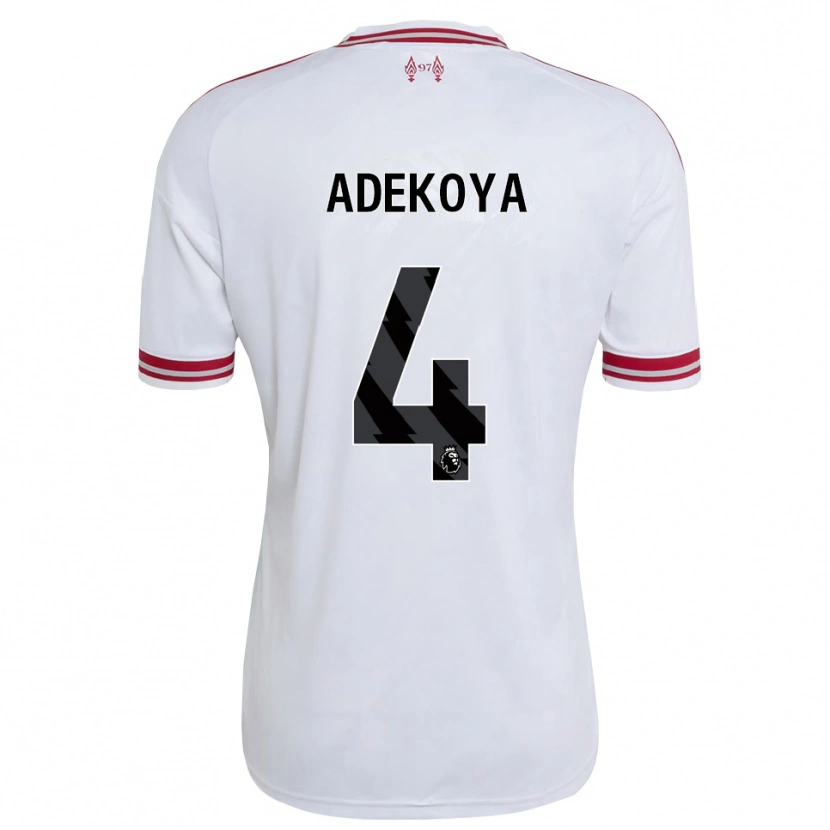 Danxen Mujer Camiseta Noah Adekoya #4 Rojo Blanco 2ª Equipación 2026/27 La Camisa