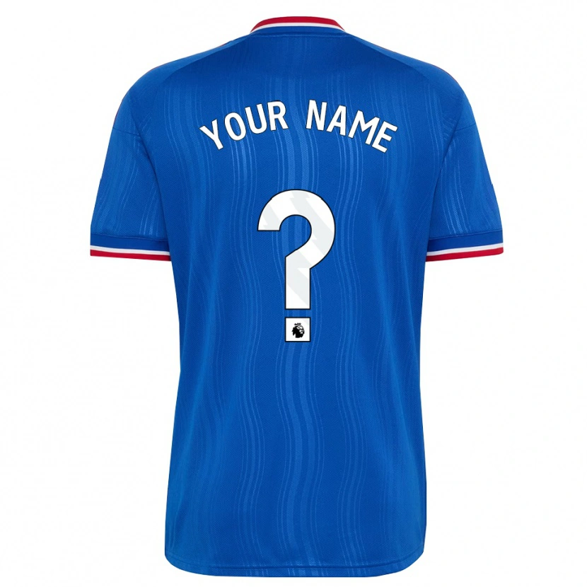 Danxen Mujer Camiseta Su Nombre #0 Azul Blanco Rojo 2ª Equipación 2026/27 La Camisa